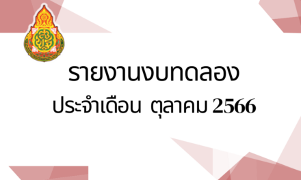 รายงานงบทดลองประจำเดือนตุลาคม 2566