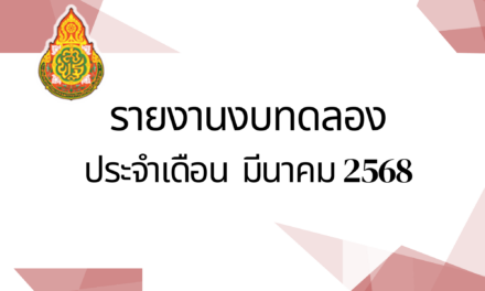 รายงานงบทดลองประจำเดือน มีนาคม 2568
