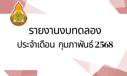 รายงานงบทดลองประจำเดือนกุมภาพันธ์ พ.ศ.2568