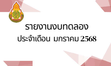 รายงานงบทดลองประจำเดือนมกราคม พ.ศ.2568