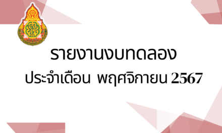 รายงานงบทดลองประจำเดือนพฤศจิกายน พ.ศ.2567
