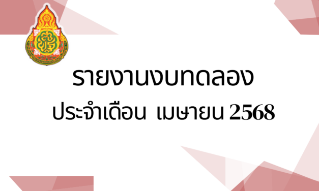รายงานงบทดลองประจำเดือน เมษายน 2568