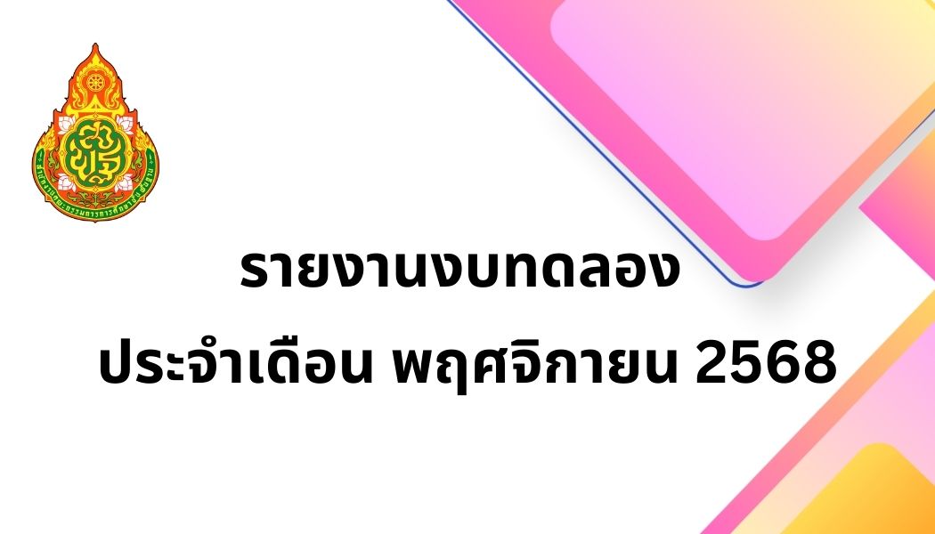 รายงานงบทดลอง ประจำเดือน พฤศจิกายน 2568