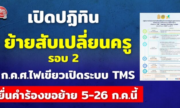 ปฏิทินการย้ายสับเปลี่ยนครูคืนถิ่น TMS ประจำปี พ.ศ. 2567 รอบ 2