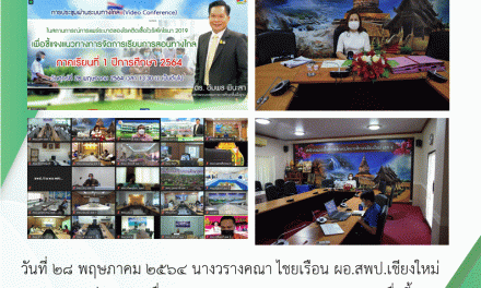 28พฤษภาคม 2564 ผอ.สพป.เชียงใหม่ เขต 4 ประชุมผ่านระบบสื่อสารสองทาง (Video Conference) เพื่อชี้แจงแนวทางการจัดการเรียนการสอนทางไกล ภาคเรียนที่ 1 ปีการศึกษา 2564